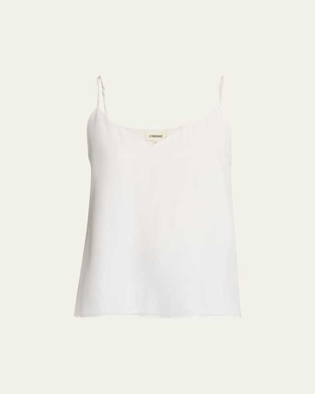 Jane V-Neck Spaghetti-Strap Silk Tank